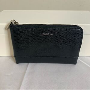 Tiffany & Co. Leather zip around pouch - Black New